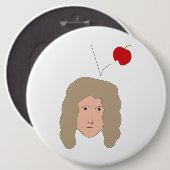 Science Club Physics Humor Isaac Newton Apple 缶バッジ (正面&裏面)