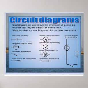Science, Electricity, circuit diagrams ポスター