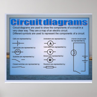 Science, Electricity, circuit diagrams ポスター