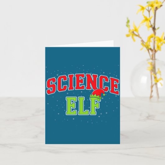 Science Elf Christmas Family Matching Group Xmas S カード (黄色い花)