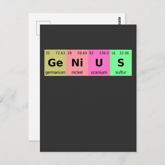 Science Geniusおもしろい周期表要素 ポストカード (正面/裏面)