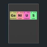 Science Geniusおもしろい周期表要素 ポストカード<br><div class="desc">Nerdy Science Suppliseは、学生、化学者、物理学、先生、科学者、薬剤師に対して。実験や実験室での実験を好むすべての科学おたくに理想的な贈り物です。</div>
