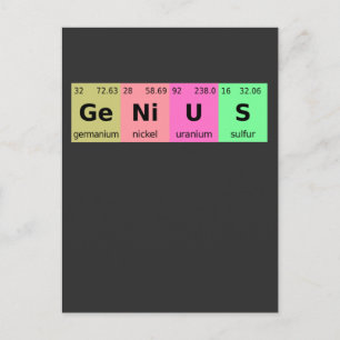 Science Geniusおもしろい周期表要素 ポストカード