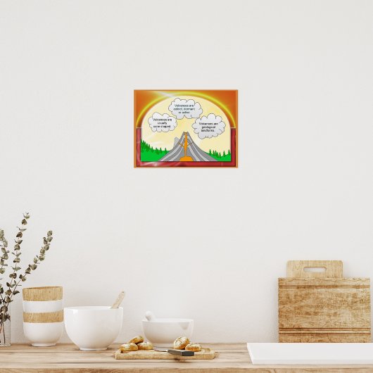 Science, Geography, Introducing volcanoes ポスター (キッチン)