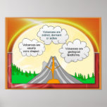 Science, Geography, Introducing volcanoes ポスター<br><div class="desc">Poster designed for schools and home learning.  A matching study card is available with generic tasks to enhance and reinforce learning. Science,  Geography,    Introducing volcanoes</div>