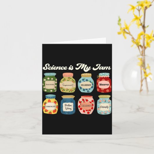 Science Is My Jam Teacher Shirt Stem Student Educa カード (黄色い花)