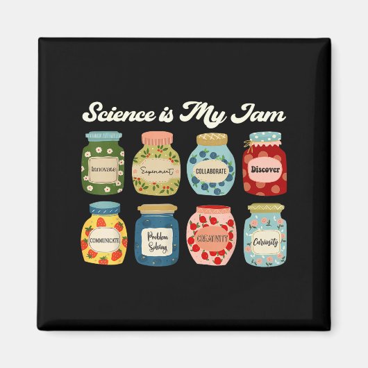Science Is My Jam Teacher Shirt Stem Student Educa マグネット (正面)