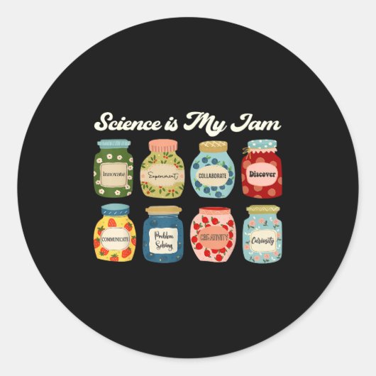 Science Is My Jam Teacher Shirt Stem Student Educa ラウンドシール (正面)