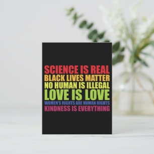 Science Is Real ブラック・ライヴズ・マター LGBTプライド ポストカード