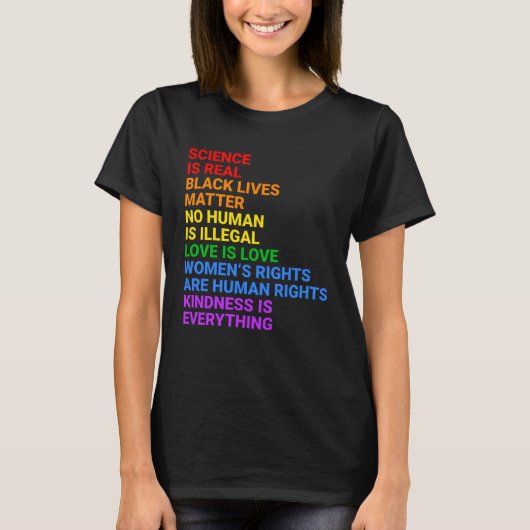 Science is Real Human Rights LGTBQ+ Queer Pride Mo Tシャツ (正面)