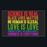 Science is Real Love is Love Stickers 長方形シール<br><div class="desc">Black Lives Matter</div>