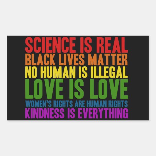 Science is Real Love is Love Stickers 長方形シール (正面)