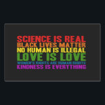 Science is Real Love is Love Stickers 長方形シール<br><div class="desc">Black Lives Matter</div>