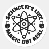 Science It's Like Magic, but Real | Funny Science ラウンドシール (正面)