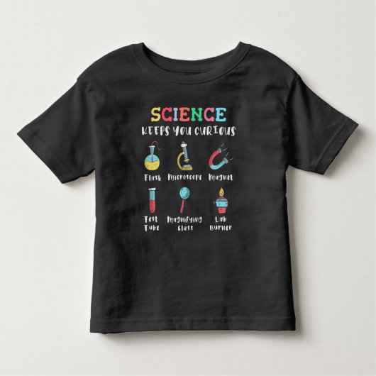 Science keeps you curious トドラーTシャツ (正面)