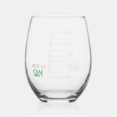 Science Lab Beaker パーソナライズされた Glass Chemistry ステムなしワイングラス (裏面)