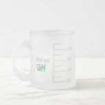 Science Lab Beaker Personalized Mug フロストグラスマグカップ<br><div class="desc">君の人生の科学愛好者のために。この10オズのマグは、目盛り付きの実験室用ガラス製品のように作られ、同じ大きさのビーカー250ml用です。ラボの設定と同様に、イニシャルや名前を使用してカスタマイズすることもできます。デザインは前後に繰り返される。素晴らしアイディア先生!</div>