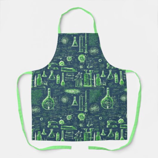 Science Lab Equipment、STEM、化学、物理 エプロン (正面)