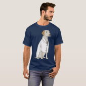 Science lab Labrador Retriever in a lab coat frien Tシャツ (正面フル)