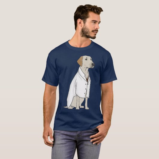 Science lab Labrador Retriever in a lab coat frien Tシャツ (正面フル)