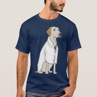 Science lab Labrador Retriever in a lab coat frien Tシャツ