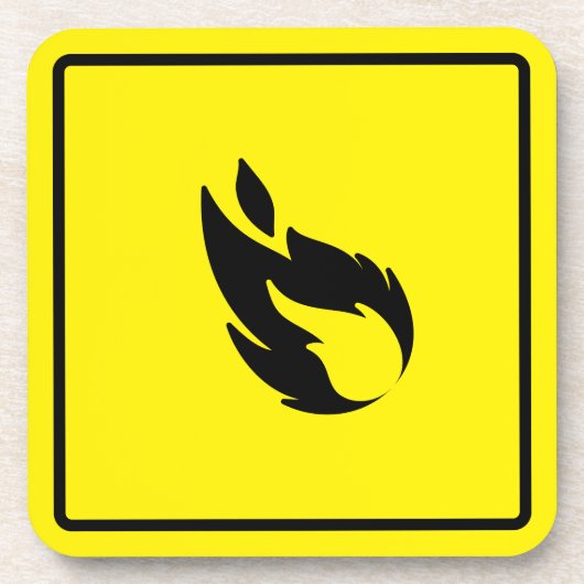 Science Lab Safety Sign懸命Plastic Coaster コースター (正面)