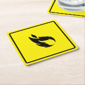 Science Lab Safety Sign懸命Plastic Coaster スクエアペーパーコースター (アングル)