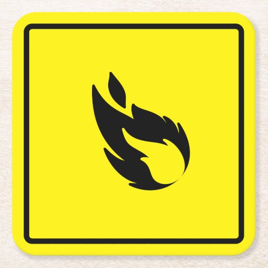 Science Lab Safety Sign懸命Plastic Coaster スクエアペーパーコースター (正面)