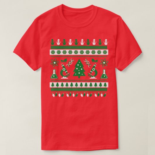 Science Laboratory Ugly Christmas Sweater Premium Tシャツ (デザイン正面)