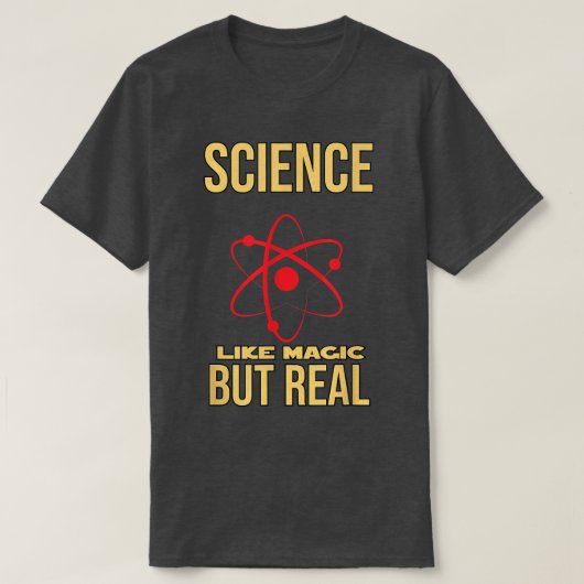SCIENCE LIKE魔法しかし実在-おもしろい文字 – 科学 Tシャツ (デザイン正面)