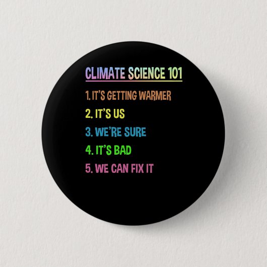 Science March - Earth Day Gift For Climate Change 缶バッジ (正面)