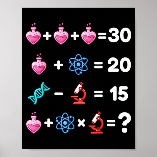 Science Math Riddle Valentine Chemistry Biology Lo ポスター (正面)