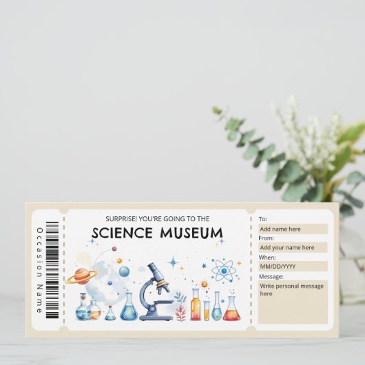 Science Museum Gift Certificate 招待状 (スタンド正面)