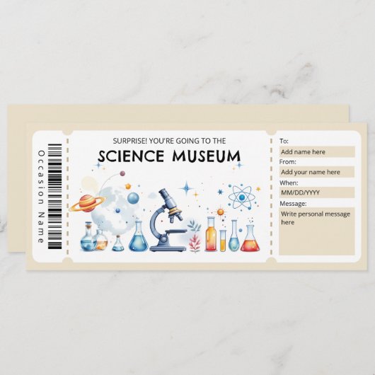 Science Museum Gift Certificate 招待状 (正面/裏面)