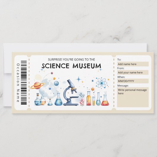 Science Museum Gift Certificate 招待状 (正面)
