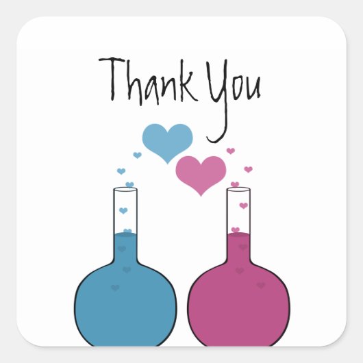 Science of Love Thank You Stickers スクエアシール (正面)