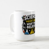 Science Over Belief – Funny Science Quote Design コーヒーマグカップ (正面左)
