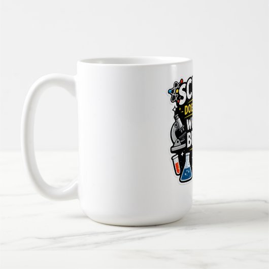 Science Over Belief – Funny Science Quote Design コーヒーマグカップ (左)