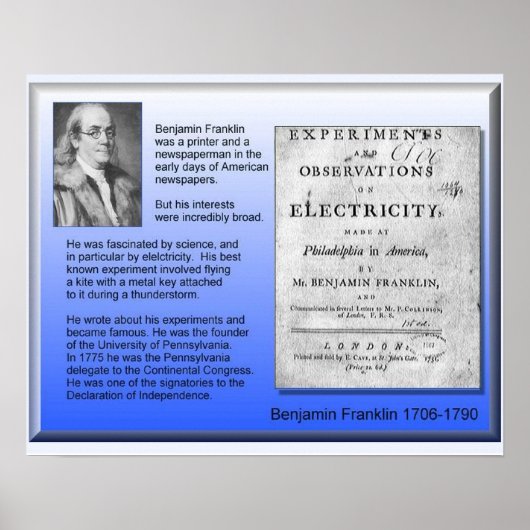 Science Physics Elects Benjamin Franklin ポスター (正面)