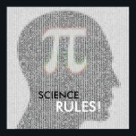 SCIENCE RULES | math pi number ポスター<br><div class="desc">Pi Number design on poster. Great for students,  mathematicians,  math/science teachers,  professors,  researchers or  for all you scientist types out there for Pi Day! ***
 Enter your text title. Background color can be changed.</div>