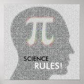 SCIENCE RULES | math pi number ポスター (正面)