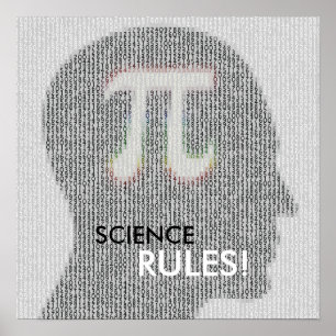 SCIENCE RULES math pi number ポスター