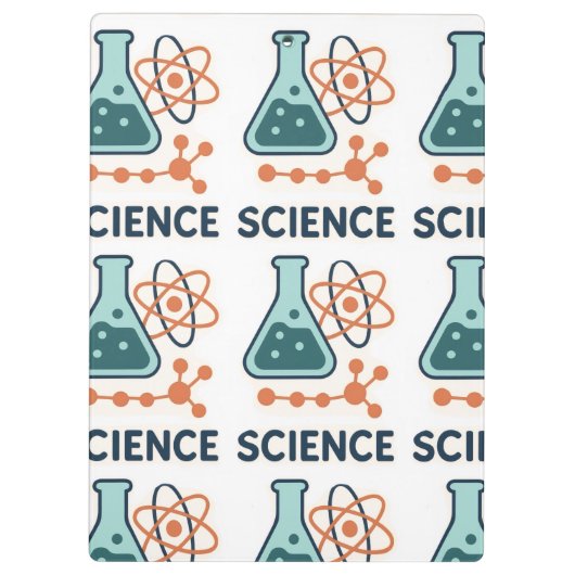 Science Subject Sticker - Flask, Molects & Atom クリップボード (裏面)