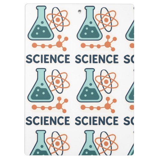 Science Subject Sticker - Flask, Molects & Atom クリップボード (裏面)