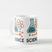 Science Subject Sticker - Flask, Molects & Atom コーヒーマグカップ (正面左)