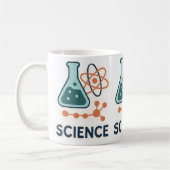 Science Subject Sticker - Flask, Molects & Atom コーヒーマグカップ (左)