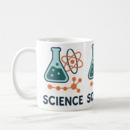Science Subject Sticker - Flask, Molects & Atom コーヒーマグカップ