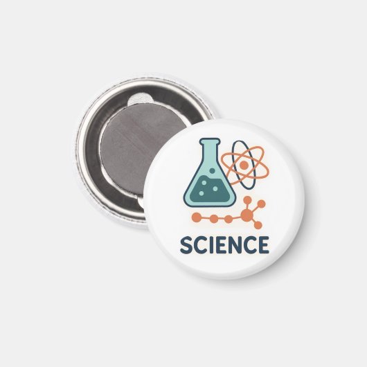 Science Subject Sticker - Flask, Molects & Atom マグネット (正面/裏面)