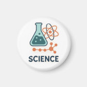 Science Subject Sticker - Flask, Molects & Atom マグネット (正面)