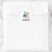 Science Subject Sticker - Flask, Molects & Atom ラウンドシール (バッグ)